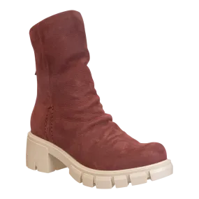 NAKED FEET - PROTOCOL in RUST Heeled Mid Shaft Boots